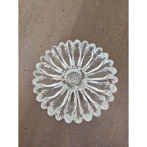 Vintage Hazel Atlas Sunflower Candlestick Holders (4)‎ Ribbed Petals 4.5”x1.25”